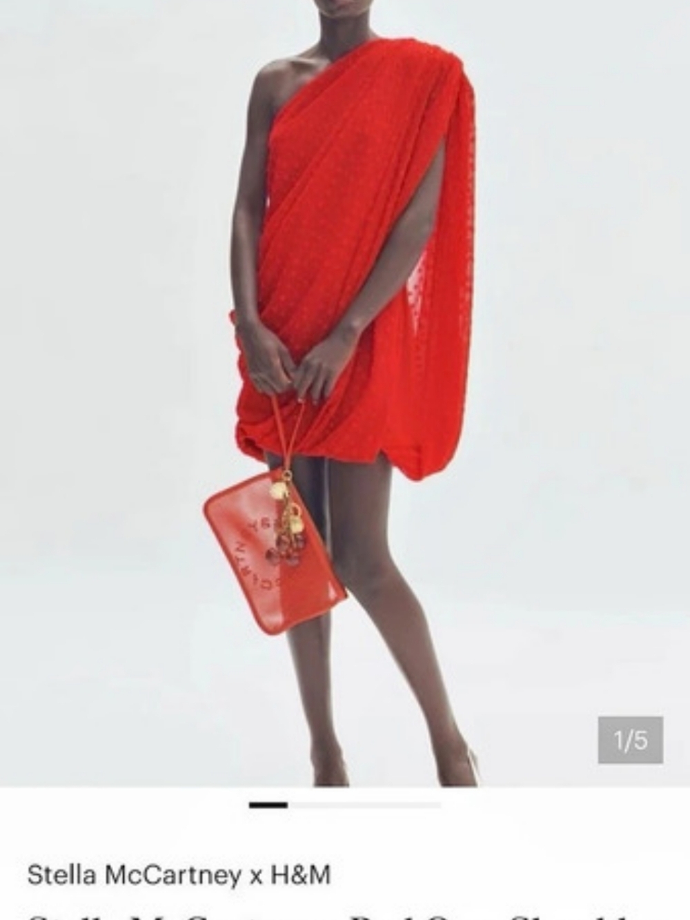 Stella McCartney for H&M Red One-Shoulder Polka Dot Mini Dress New With TAGS